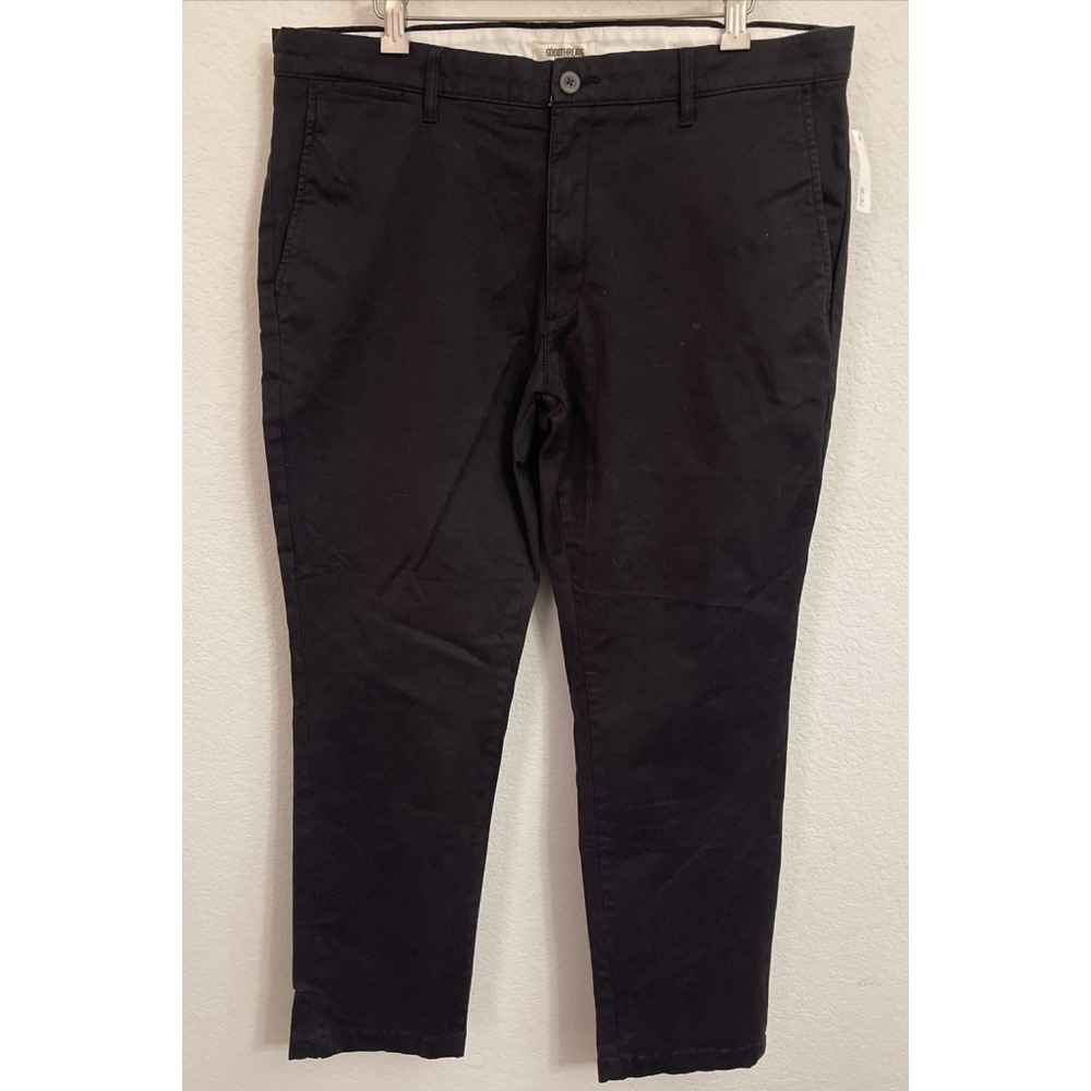 NWT Goodthreads Mens Skinny Fit Chino Pants Black 36W x 29L GT190700